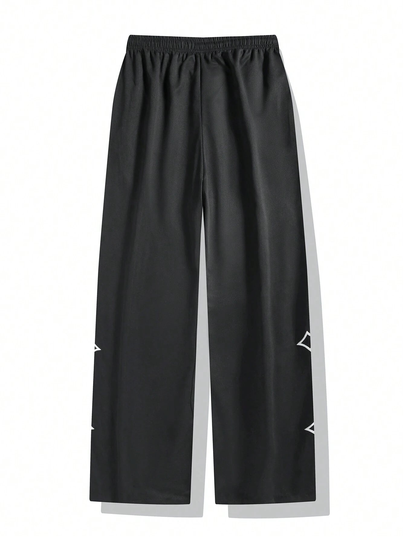 Men'S Casual Cross Print Color Block Drawstring Waist Straight Leg Pants